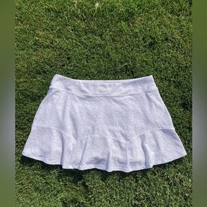 Lilly Pulitzer Luxletic Corrine Skort Skirt White Floral Stretch Eyelet Sz XL